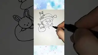 Снеговик с зайчиками
