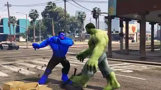 HULK VS BLUE HULK - EPIC BATTLE (GTA5)