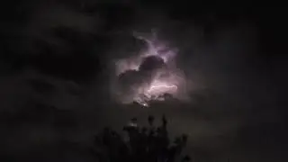 lightning in the night sky