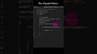 Star ⭐ Pyramid Pattern Program in C Language #shorts