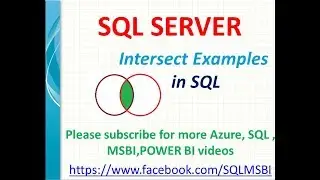 Intersect in Sql Server | sql intersect examples | sql tutorials