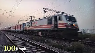 100kmph WAP-5 AGGRESSIVE SKIPPING On Moradabad - Lucknow Section | Indian Railways