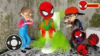 Playing as SpiderBaby on Toilet - SpiderMan Family in Granny House