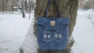 DIY Bag Jeans Fantasy Сумка из джинсовой курточки своими руками полный МК и выкройка