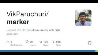 GitHub - VikParuchuri/marker: Convert PDF to markdown quickly with high accuracy