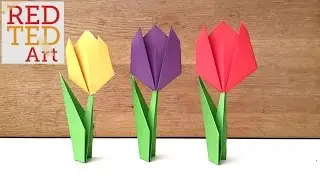 Easy Paper Tulip Origami Flower