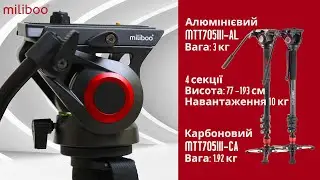 Алюмінієвий та Карбоновий монопод miliboo MTT705III-AL та MTT705III-CA