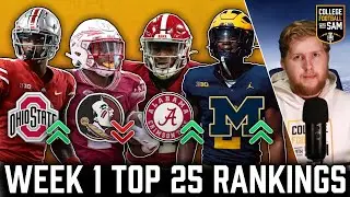 My Week 1 College Football Top 25 Rankings: Florida State Collapses