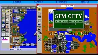 SimCity v1.2 original longplay - Maxis, 1989 - Will Wright - PC / DOS city building classic gameplay