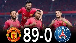 FC 24 -MESSI RONALDO NEYMAR & MBAPPE | ALL STARS |  Manchester United 91-0 PSG