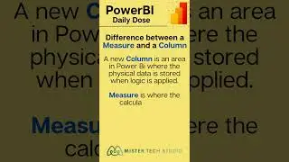 Difference between a Measure and a Column | DAX in PowerBI | 