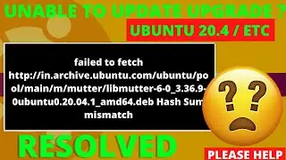 How to fix Ubuntu sudo apt-get update error  | Unable to update and upgrade Ubuntu 20.4 | Linux