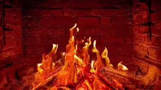 Горящий камин 10 часов. Белый шум костра. Видео для фона. Fireplace.