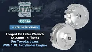 FIRSTINFO F3545A Forged Oil Filter Wrench for Toyota / Lexus, 64.5mm x 14 Flutes