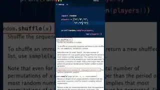 Shuffle a list item in #python #pythonprogramming #coding