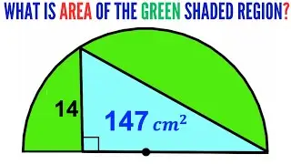 Can you find area of the Green shaded region? | (Think outside the Box) | #math #maths #geometry