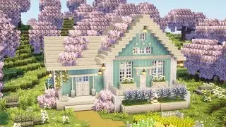 [Minecraft] 💙✨ Cozy Cute House Tutorial / Mizuno's 16 Craft Resource Pack