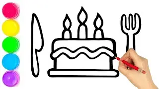 How to Draw a Cake 🎂🎂step by step|| Birthday Cake Drawing Easy|| Cake Drawing ...