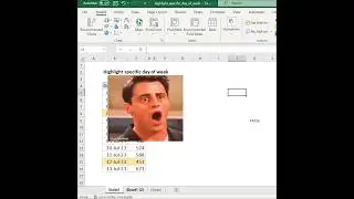 Highlight Specific day of week in Excel #shortfeed #excel #shorts