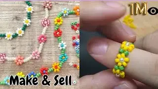 Omg 😍 Top Diy Beaded Bracelet | Easy daisy flower Bracelet Tutorial #beadedbracelet #handmade #diy