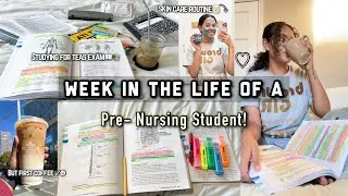 WEEK IN THE LIFE OF A PRE NURSING STUDENT | STUDY WITH ME + night time skin care routıne