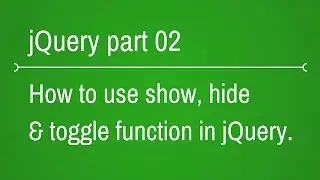 jquery tutorial for beginners - how to use toggle function part 2