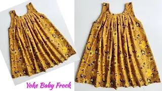 Yoke Baby Frock Cutting and stitching Very Easy | Yoke Baby Frock