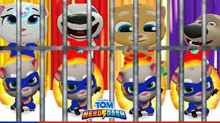 TALKING TOM HERO DASH -- ALL RED HERO CHARACTER LOCK & UNLOCK BLUE RED HERO TOM SAVE ALL HERO