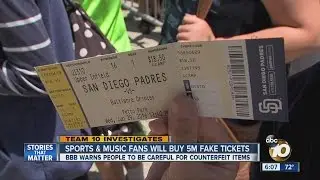 Team 10: Sports, music fans will buy 5 million fake tickets