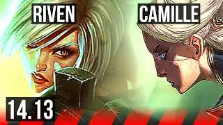 RIVEN vs CAMILLE (TOP) | Rank 2 Riven, 6 solo kills | EUW Challenger | 14.13