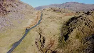 Drone Explore Hardknott Pass, Lake District, Cumbria.