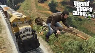 GTA 5 Mods - Harry Potter vs The Train