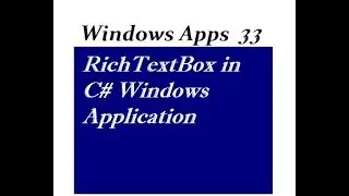 RichTextBox in C# Windows Application