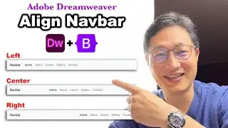 Super easy Navbar Align to Left / Center / Right with Bootstrap in Dreamweaver