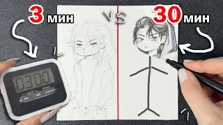 3 МИНУТЫ vs 30 МИНУТ ЧЕЛЛЕНДЖ !! РИСУЮ НА ВРЕМЯ ЧИБИ ДЖЕ ГЕНА JINX