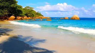 4k Beautiful Beach Waves Anse Lazio. Relaxing Ocean Waves, Ocean Sounds, White Noise for Sleeping.