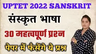 Uptet Sanskrit Model Paper 2022 | sanskrit grammar uptet  || sanskrit grammar uptet  | 1dayexamstudy