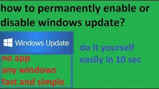 how to permanently turn on or off windows update | by wwv | #fastanddetailed