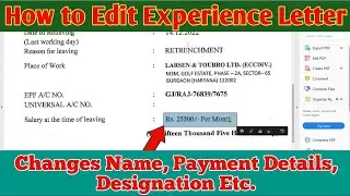 How to Edit PDF Experience Letter | How to Edit Name in Experience Letter