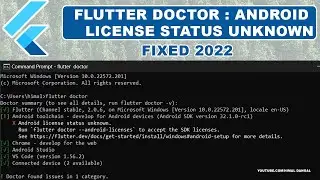 Flutter Doctor :- Android license status unknown | 'flutter doctor --android-licenses' | FIXED 2022