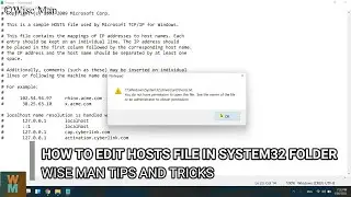 HOW TO EDIT HOSTS FILE IN SYSTEM32 FOLDER