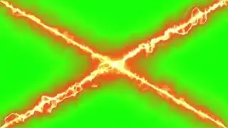 fire cross line with green screen