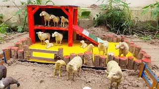 Top diy mini tractor making sheep farm | how to make a sheep barn |diy mini tractor harvest eggplant