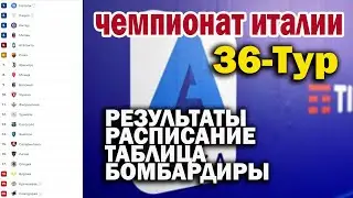 Чемпионат Италии. Серия А. 36- Тур.Результаты. Расписание .Таблица