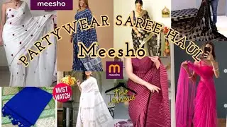 Meesho Saree Haul 💞 | Partywear Saree Haul Meesho| #meeshohaul #viralvideo #subscribe