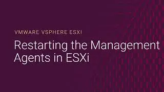 Restarting the Management agents in VMware ESXi - Dell India