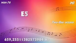 E5 Mi Two line octave MIDI 76
