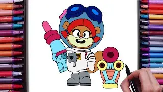 How to Draw SANDY JESSIE From Brawl Stars | New JESSIE Skin | Step By Step Easy Drawing Tutorial