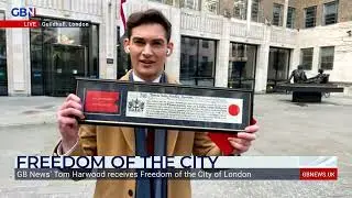 GB News Tom Harwood reacts to receiving Freedom of the City of London