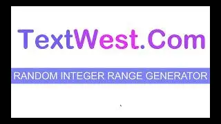 Random Integer Range Generator